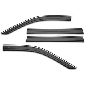Husky Liners Low Profile Ventvisor Rain Guards | Fits 2021-2026 Jeep Grand Cherokee L | Front & Rear, 4-pc Smoke w/Chrome Trim - 2884029