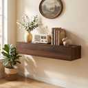 31.5'' Floating Console Table, Wooden Wall Mounted Entryway Table with Storage, Narrow Modern Hallway Table for Entryway & Front Hall - Walnut, 31.5" L x 6.0" W x 5.5" H