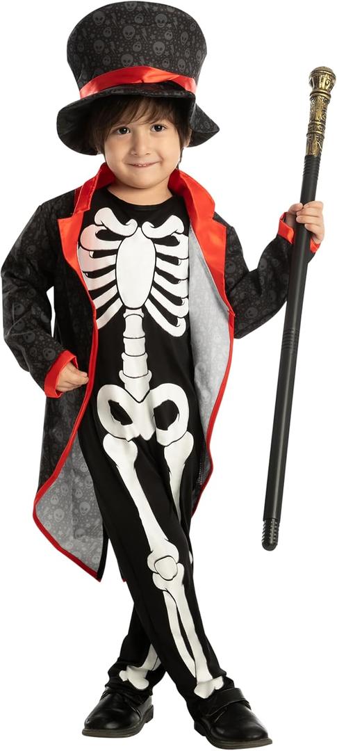Spooktacular Creations Glow in the Dark Skeleton Costume Toddler, Halloween Toddler Skeleton Costume for Kids (Toddler (3-4yr))