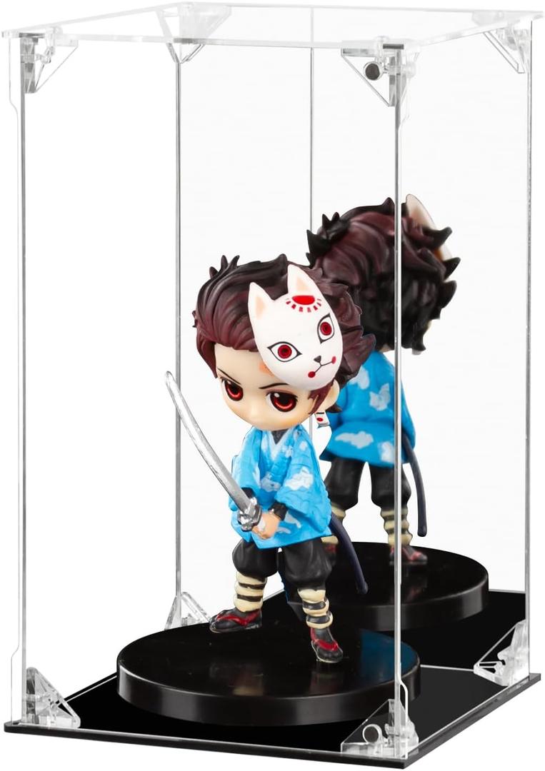 Acrylic Display Case Clear Action Figure Display Case with Mirrored Back, Dustproof Protection Display Box Alternative Glass Case for Collectibles Figures Models Doll Toys (6x6x10 inch; 15x15x25 cm)