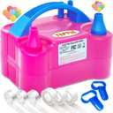 Balloon Pump Electric, 600W Professional Balloon Inflator with 8 Balloon Arch Kits, 2 Modes & Dual Nozzle, Portable Air Pump Ballon Blower Machine for Party Decoration (Rose)