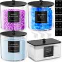 Galasily 4 Pack Laundry Pods Container, Clear Laundry Room Organization Containers,Large Acrylic Detergent Powder Storage Containers Black Wooden Lids & Labels, Dryer Sheet Holder