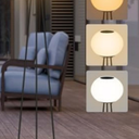 HvaJvny 1 Pack Solar Floor Lamp, Cordless Tripod Floor Lamp for Living Room, Rechargeable 3-Way Outdoor Floor Lamp for Patio, Garden, Yard