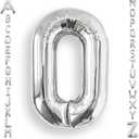 AULE 40 Inch Big Letter Balloon Silver O Large Foil Helium Alphabet Balloons A-Z for Birthday Anniversary Graduation New Year Party Decoration Supplies