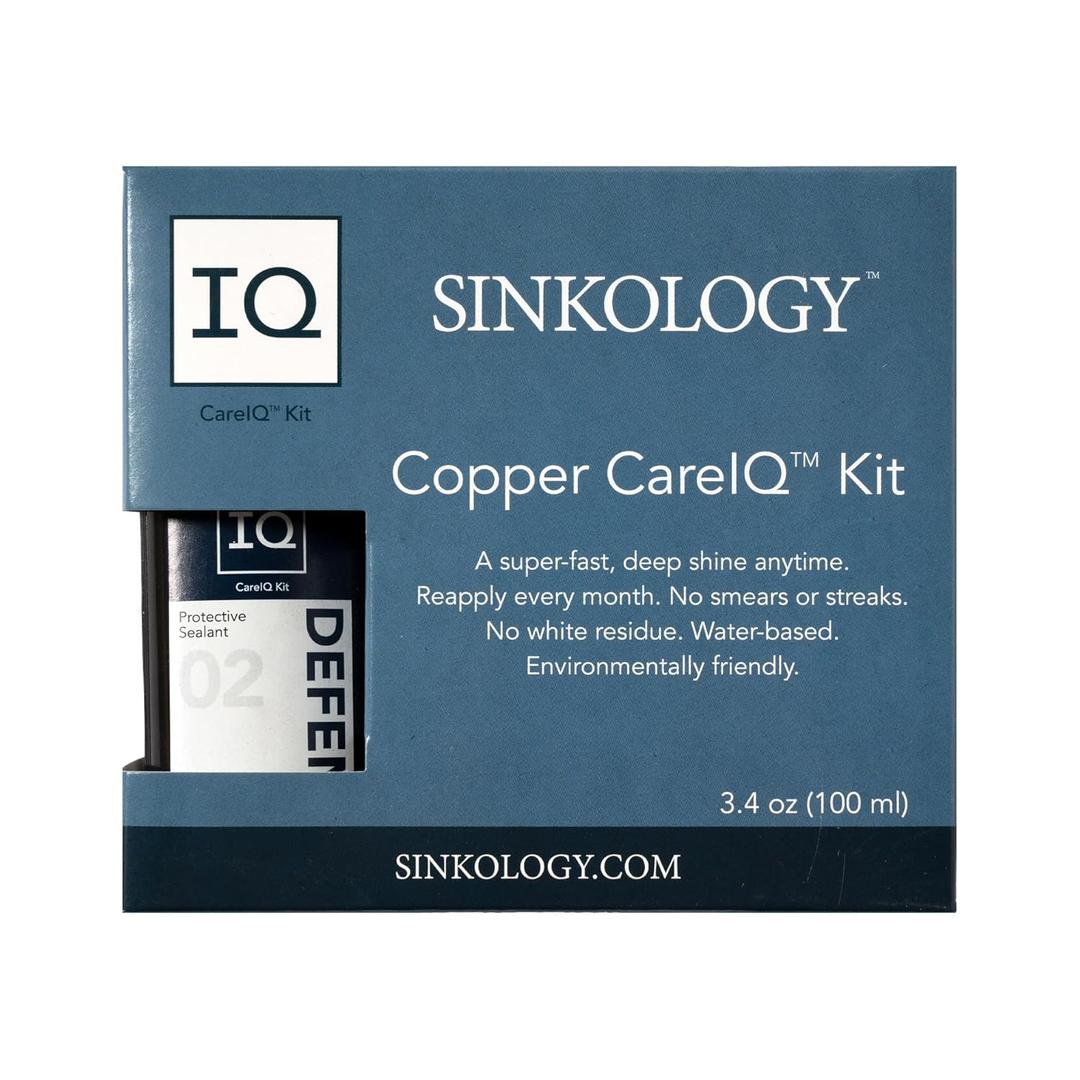 Sinkology SinkSense Copper Sink Care Kit, Cleaner and Wax Protectant System, Maintains Natural Patina, Includes Microfiber Cloth