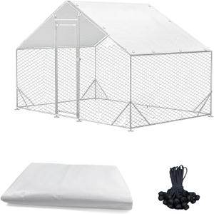 Outdoor Chicken Coop Cover with 20 Piece Ball Bungee Cord Waterproof and Sunproof Enclosure Chicken Coop Tarp for Outdoor Large Walk-in Pens (Only Cover,White, 11.5 x 6.5 ft) Outdoor Chicken Coop Cover with 20 Piece Ball Bungee Cord Waterproof and Sunproof Enclosure Chicken Coop Tarp for Outdoor Large Walk-in Pens (Only Cover,White, 11.5 x 6.5 ft)