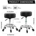 Adjustable Rolling Stool with Foot Ring, 500 lbs Heavy Duty Swivel Chair