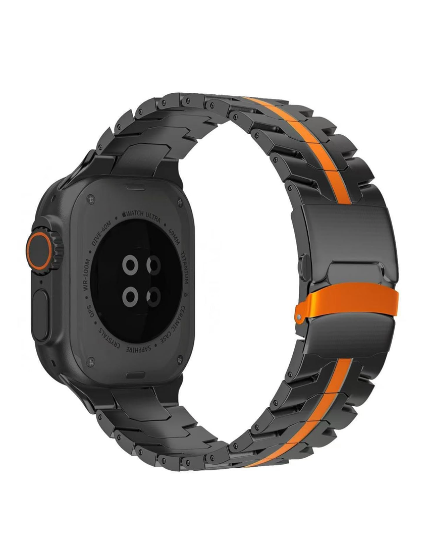 Titanium Band Compatible with Compatible with Apple Watch Ultra 2/1 49mm 46mm 45mm 44mm 42mm iWatch Ultra Series 10/9/8/7/SE/6/5/4/3, Solid Men Replacement Robust Metal Link Wristband