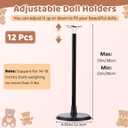 Yaocom 12 Pcs Adjustable Doll Stand Display Holder for 14 to 18 Inches Action Figure Stands with Expandable Waist Wire Bracket Support Dolls Display Rack for Home Shop Birthday Party(Black)
