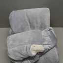 Electric Heated Blankets Hoodie for Women with Removable FootPocket,Wearable Heated Blanket Throw with Sleeves Heated Robe Flannel&Sherpa Heating Wrap Poncho Shawl with 9 Temp 50"x80" (Light Grey)