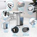 PZOTRUF Automatic Soap Dispenser, Touchless Dish Soap Dispenser 17oz/500ml with Infrared Sensor, 5 Adjustable Soap Dispensing Levels, Liquid Hand Dispenser for Bathroom Kitchen Sink (Silver)