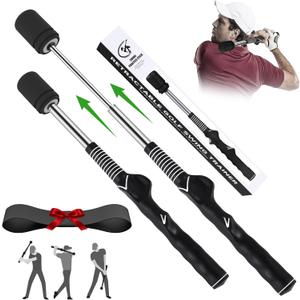 MIKOSI Golf Swing Trainer, Retractable Golf Grip Trainer for Right-Handed
