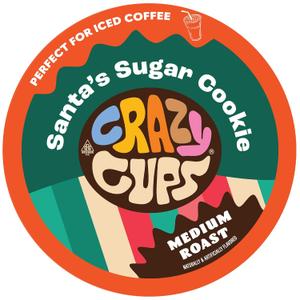 Crazy Cups Flavored Coffee Pods - Santa's Sugar Cookie Coffee, Holiday Blend, Medium Roast, Single Serve for Keurig K-Cup Machines, 22 Count in Recyclable Pods