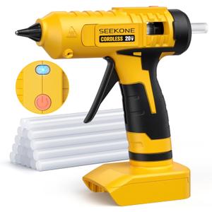 SEEKONE Hot Glue Gun, 100W Cordless Hot Glue Gun for Dewalt 20V Battery, Fast Preheating and Anti-drip Full Size Glue Gun with 20pcs Glue Sticks for Crafts, DIY Arts, Home Repairs (No Battery)