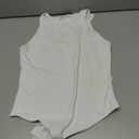 REORIA Womens High Neck Sleeveless Tank Tops Racerback Double Lined Basic Tops Summer Fitted Going Out Tops (White, M)