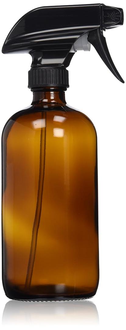 Sally's Organics 16oz Amber Glass Spray Bottle for Thieves Cleaner, Essential Oils, Cleaning Solutions & Plants - Refillable, Chemical-Resistant, with Adjustable Mist & Stream Sprayer