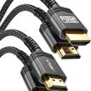JSAUX 10K HDMI Cable 2.1 10FT 2-Pack 48Gbps 8K & 4K Ultra High Speed Cord (8K@60Hz 7680x4320, 4K@120Hz) eARC HDR10 HDCP 2.2 & 2.3 3D, Compatible with Roku TV/HDTV/Blu-ray/LG/Samsung QLED (Black)