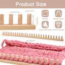 maileiduo 48 Chunky Blanket Loom, Wooden Knitting Loom Kit for Chunky Yarn, Blanket Loom for ChunkyYarn, Throws, ThickYarn