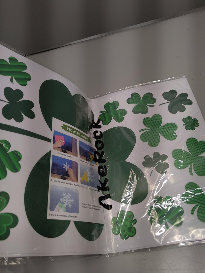 St Patricks Day Window Clings, 109 Pcs Shamrock Window Stickers for St Patricks Day Decorations