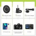 Monopod and Tripod Selfie Stick to Record Golf Swing Training Aid with Ground Spike Stake & Gopro Adapter & 1/4" Screw, Magnetic Golf Phone Holder Compatible with Magsafe iPhone