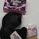 AISI HAIR Black Wig for Women, Long Wavy Lace Hairline Middle Part Synthetic Heat Resistant Wig for Daily Party-26 Inch