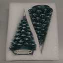 Homemory Christmas Tree Candles with 6 Hours Timer, 2 Pcs Waxy LED Flameless Candles Flickering, Green Electric Candles Battery Operated for New Year Celebration Holiday Decorations 8.5 Inches