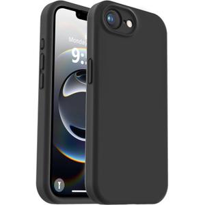 Vooii Compatible with iPhone 16e Case, Liquid Silicone Upgrade [Camera Protection] [Soft Anti-Scratch Microfiber Lining] Shockproof Phone Case for iPhone 16e 6.1 inch - Black