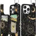 Shorogyt Compatible with iPhone 14 Pro Max Wallet Case with Card Holder - Designer Constellation Pattern Kickstand Magnetic Clasp Back Flip Folio Leather Phone Covers Women Men Girls