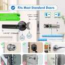 MSR X6 Fingerprint Door Lock,6-in-1 Smart Fingerprint Door Knob,Keypad Keyless Entry Door Lock with Handle,App Control,for Bedroom Home Office Apartment