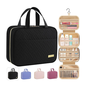 HOTOR Travel Toiletry Bag - Hanging Toiletry Bag for Women & Men, Makeup Bag/Big Comparment, Waterproof for Travel Accessories, Travel Essentials, Medium, Black