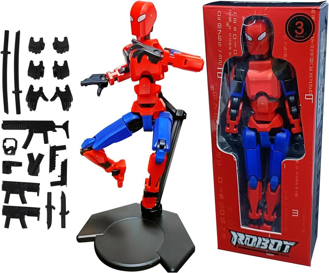 Already Assembled T13 Action Figure with Holder, Titan 13 Action Figure, Lucky 13 Joints Movable Action Figures, Dummy 13, Nova 13 Robot 13 Action Figure Kids 