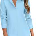 HOTOUCH Women Button Down Shirts Long Sleeve Stain Shield Dress Shirts Slim fit Work Blouses Office Business Tops, S