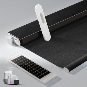No Drill Motorized Blinds with Remote, Automatic Roller Shades, 35"W x 72"H