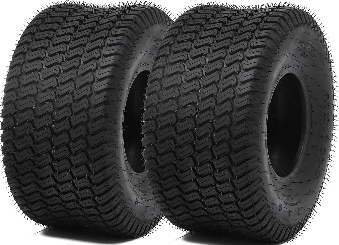 YITAMOTOR 20x10.00-8 Lawn Mower Tire, 4 Ply Tubeless Tractor Turf Tire, 20x10.00x8 Lawnmower Tires Fits Most Lawn & Garden Vehicle, 1190LBS Capacity