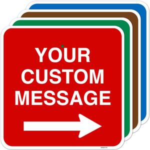 Custom Square Left or Right Arrow Sign, Personalize for Office, Business, Workplace, office, Home, Airbnb, Delivery Signs, 12x12 Inches Yellow, Rust Free .040 Aluminum, Fade Resistant, Made in USA