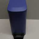 TIPGO Slim Bathroom Trash Can with Lid Soft Close, Step Pedal, 6 Liter / 1.6 Gallon Stainless Steel Trash Bin, Small Garbage Can for Bedroom, Office, Kitchen (Navy Blue)