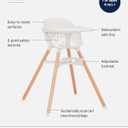Lalo The Chair Convertible 3-in-1 High Chair for Babies & Toddlers, Dishwasher Safe Tray, Adjustable Footrest, Coconut