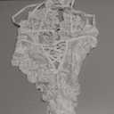 Aranmei Sexy Lingerie for Women Hollow Out Floral Lace Bodysuit One Piece Lingerie Deep V Teddy Babydoll Underwear (Small, White)