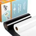HTVRONT Heat Transfer Vinyl Rolls - 2 Pack 12" x 80ft Black and White HTV for T Shirts, Iron on Vinyl Compatible with Cricut Cutting Machine (White and Black)
