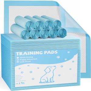 Sweetcrispy 150 Count Dog Puppy Training Pee Pads - Absorbency Disposable Underpads, Leakprood and Quick Drying, Regular Size 21.95''x 21.95'' for Potty Training, Incontinence Pads