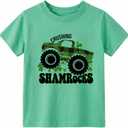 St Patricks Day Shirt Kids Boys Girls Toddler Green T-Shirt Clover Shamrock Irish Outfit 2T-8T (Crushing), Size 110