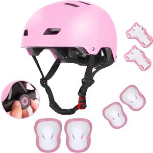 Kids Bike Helmet for 3-5-8-14+ Age Girls and Boys, Kids Helmet with Knee Pads Elbow Pads Wrist Guards,Ventilation Multi-Sport Scooter Roller Skate Rollerblading Skateboarding Climbing Cycling (Small)