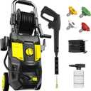 Electric Pressure Washer, 5000PSI Max 3.2 GPM Power Washer with 20FT Hose, 35FT Power Cord, 4 Nozzles, Foam Cannon & Spray Gun, High Pressure Washer for Car, Patio, Fence, Window (Green)