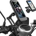 Bike Phone Mount Waterproof.Universal Bike Mobile Phone Holder,Adjustable Motorcycle Phone Mount with Touch Screen/360° Rotation for Motorbike Bicycle Stroller Handlebar Clamp Fits 4-6.8'' Cellphones.