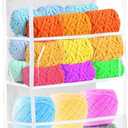 Hanging Yarn Storage Organizer with 6 Large Pockets, Clear Knitting Organizer with Over-Door Hooks for Crochet Lovers, Holder for Knitting Needles, Crochet Hooks, Yarn Balls