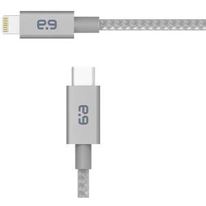 PureGear USB C to Lightning Cable, Braided Apple MFi Certified Charging Data Sync Cable Support Power Delivery and Type C Chargers for iPhone 14,14ProMax,13,13Pro,12,SE,iPad, Metallic Space Gray(4 FT)