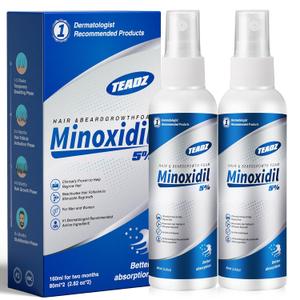 5% Minoxidil for Men and WomenMinoxidil hair growth productsIntense Hair Growth SerumMay Promote Faster, Stronger, Thicker Hair Growth to Fight Hair Loss and Thinning Hair2.82 oz*2)