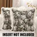 Fringe Ruffle Throw Pillow Covers 18x18 inch Pack of 2 Green Taupe