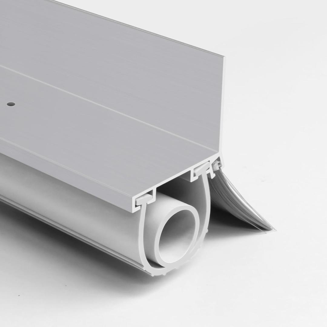 Duzzy Universal Garage Door Seals Kit, Weatherproofing Bottom Rubber with Brush and Aluminum Track Retainer Base Kit, U Shape+O Ring Heavy Duty Weatherproof Parts Kit (16.5 Feet)