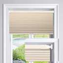 LazBlinds Cordless Cellular Shades, No Tools No Drill Blackout Honeycomb Shades Pleated Blinds for Windows, 34" W x 64" H, Soft Cream (Blackout-soft Cream)